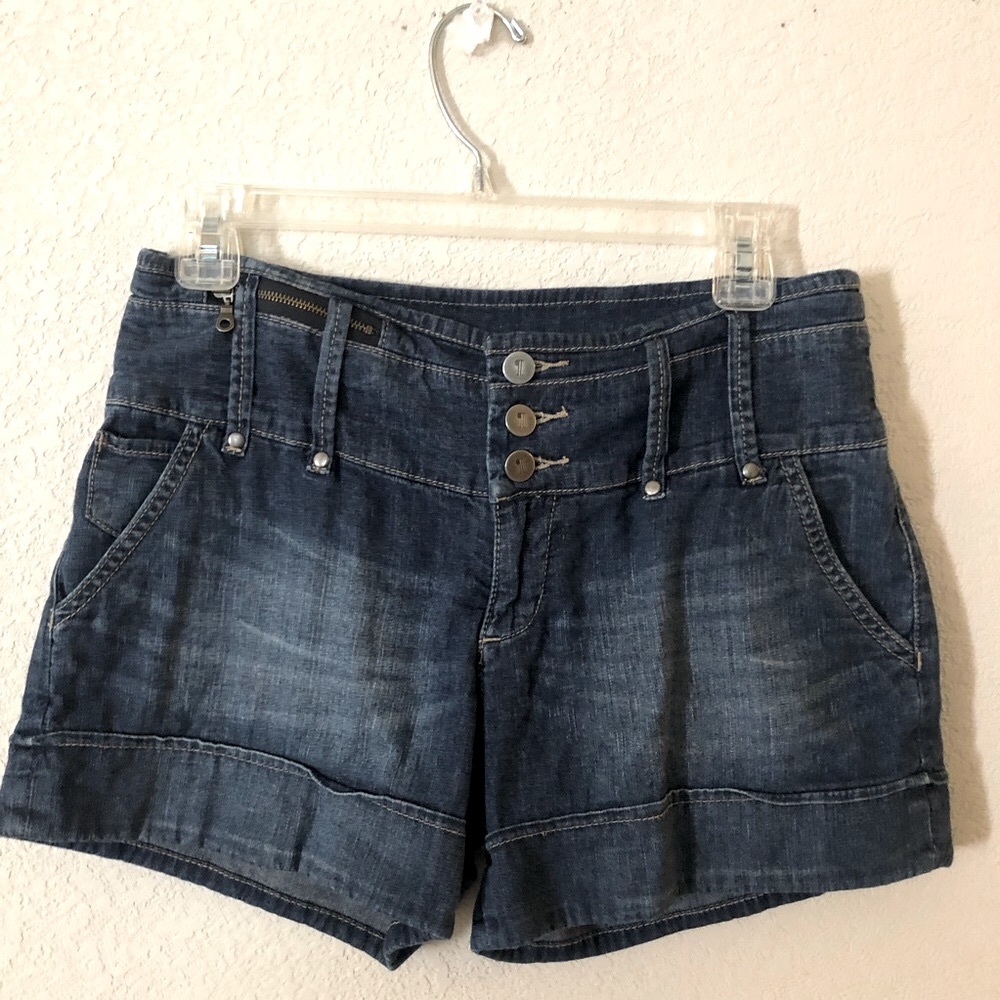 Anthropologie Womens Denim Sailor Shorts Pilcro & Letterpress 2 Jean Oversized